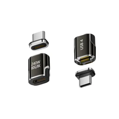 Magnetni USB-C adapter z eMarker, 240W PD, 80Gbps, 8K, USB4 Gun Black
