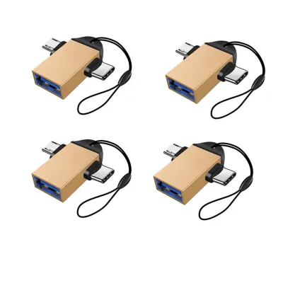 2-v-1 OTG adapter 4-pack — USB-C in Micro USB na USB 3.0 za Android Gold