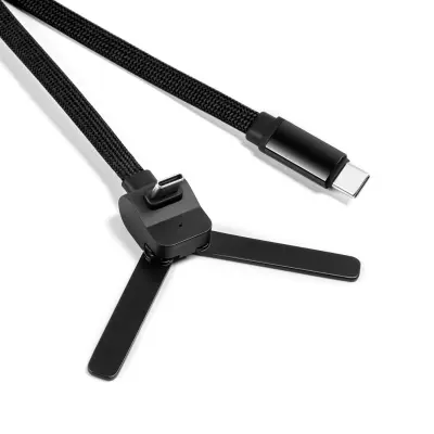 OTG in Type-C pleten kabel s držalom za telefon, 60W hitro polnjenje Black