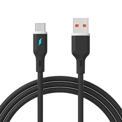 66W USB Type-C kabel za hitro polnjenje mobilnih telefonov - silikonski kabel Black