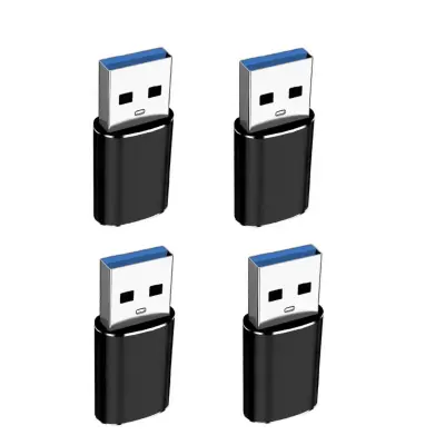 USB-C ženski na USB 3.0 moški, 4-pack, 5Gbps, ABS+aluminij Black