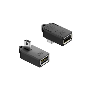 Levo kotni mini USB moški v USB-A ženski OTG adapter (4x)