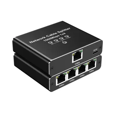 Razdelilnik RJ45 Gigabit Ethernet 1 do 2/3/4 Vrata - Razširite Povezljivost Black