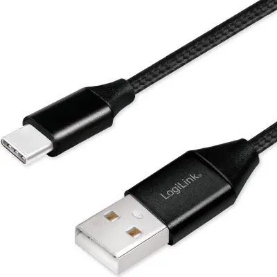 USB-USB-C polnilni/sinhronizacijski kabel USB 2.0 15W 0,3 m tekstilni