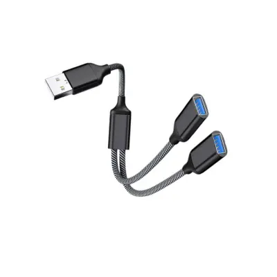 USB v dvojni USB adapter - aluminij 2-port USB 2.0 brez gonilnikov Black