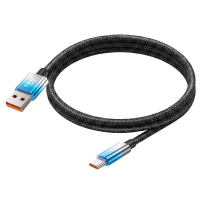 LinQ, USB-C v USB Kabel za Hitro Polnjenje 48W z LED Zaslonom 1.2m, Modra