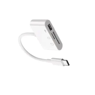 USB-C 3-v-1 čitalec kartic SD+TF+USB, hitri prenos, 2 kosa