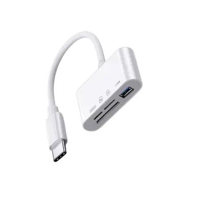 USB-C 4-v-1 adapter z SD/TF/USB-A in prehodnim polnjenjem 9V/2A