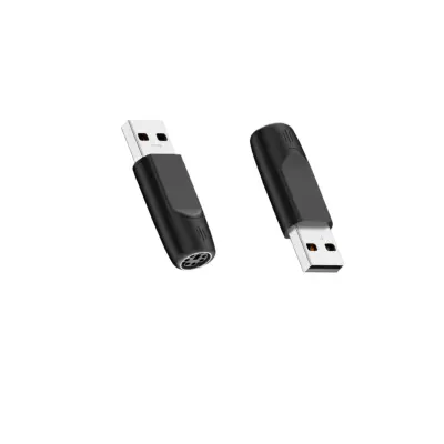 PS2 Interface USB Male to PS2 Female Adapter (Pack of 2) - Black ABS USB to PS2 Converter for Keyboard and Mouse