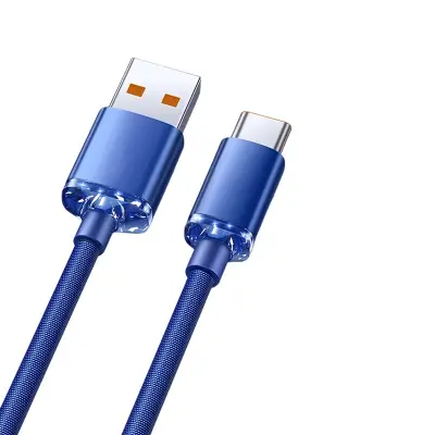 Dvojni Paket 120W Hitro Polnjenje USB Type-C Kabel s Samodejnim Izklopom Blue 1 m