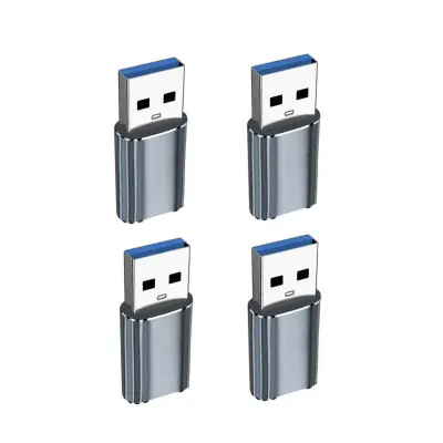 USB-C ženski na USB 3.0 moški, 4-pack, 5Gbps, ABS+aluminij Gray