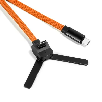 OTG in Type-C pleten kabel s držalom za telefon, 60W hitro polnjenje Orange