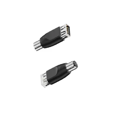 PS2 to USB Female to PS2 Male Adapter for Keyboard and Mouse - 2-Pack Black