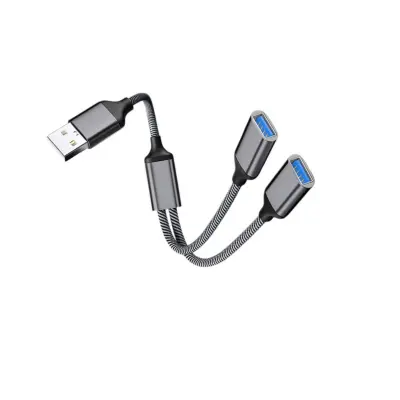 USB v dvojni USB adapter - aluminij 2-port USB 2.0 brez gonilnikov DarkGrey