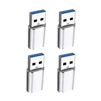 USB-C ženski na USB 3.0 moški, 4-pack, 5Gbps, ABS+aluminij Silver
