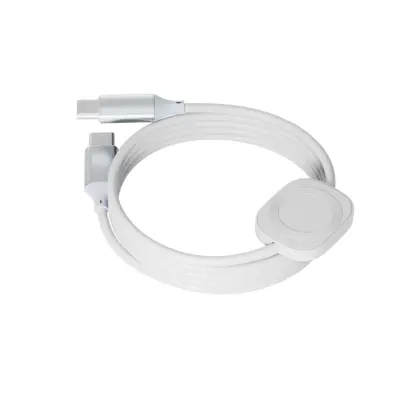 2-v-1 100W magnetni brezžični polnilni kabel z Apple Watch White
