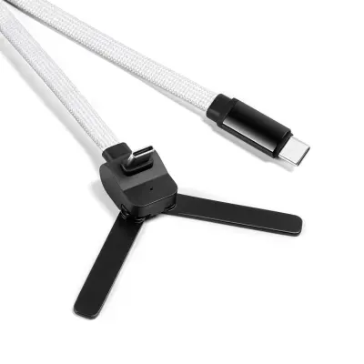 OTG in Type-C pleten kabel s držalom za telefon, 60W hitro polnjenje Silver