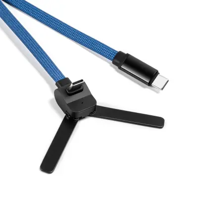 OTG in Type-C pleten kabel s držalom za telefon, 60W hitro polnjenje Blue
