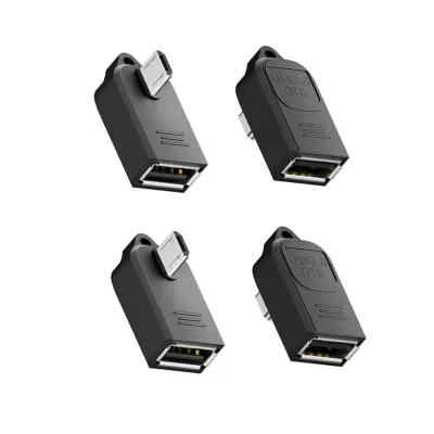 AMC-03 Levo-vkotni micro USB OTG adapter s ključkom, 4-pack