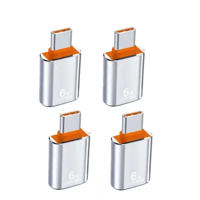 Type-C na USB 3.1 OTG adapter 6A, 4 kos, aluminij, hiter prenos Silver