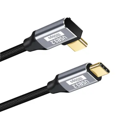 Desni kotni Type-C na Type-C kabel PD 100W z E-Marker  1,5 M