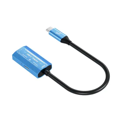Type C/M na PD + Type C/F (Video) Pretvornik - Modri Aluminijasti Adapter