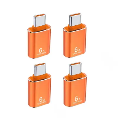 Type-C na USB 3.1 OTG adapter 6A, 4 kos, aluminij, hiter prenos Orange