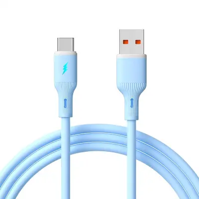 66W USB Type-C kabel za hitro polnjenje mobilnih telefonov - silikonski kabel Blue