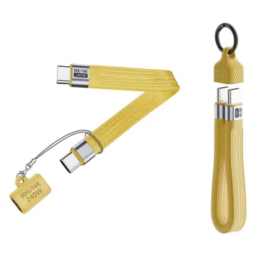Polnilen 240W FPC ploski USB-C kabel s podaljškom, 80Gbps Yellow
