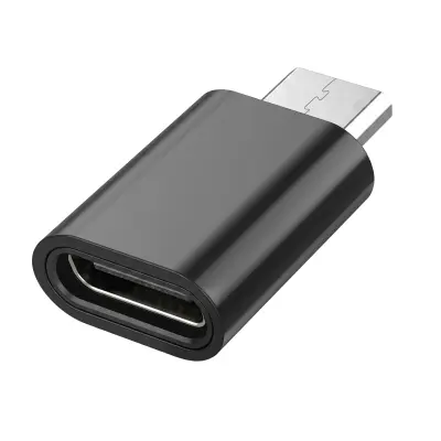 Blue Star, Mini USB-C v Micro-USB Adapter za Polnjenje in Sinhronizacijo, Črna