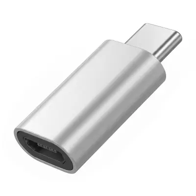 Blue Star, OTG Pretvornik iz Ženskega Micro-USB v Moški USB-C Adapter, Srebrna