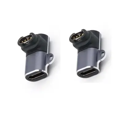 Adapter Lightning (ženski) na Garmin Watch, navpični, ukrivljen, 2 kosa