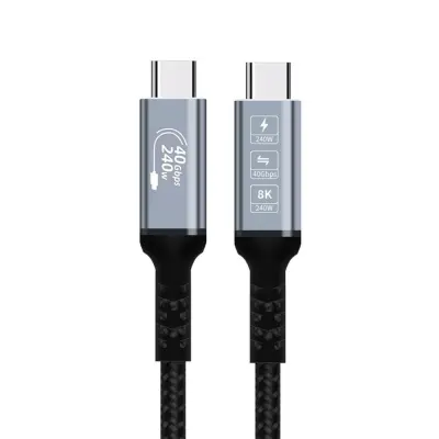 USB4 Type-C podatkovni kabel 240W: 40Gbps, 8K video, hitro polnjenje  0,5 m