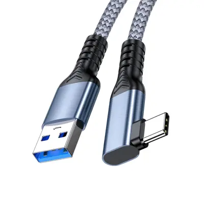 USB 3.2 v Type-C kabel — 10Gbps, 60W polnjenje, 90° kot  3 m