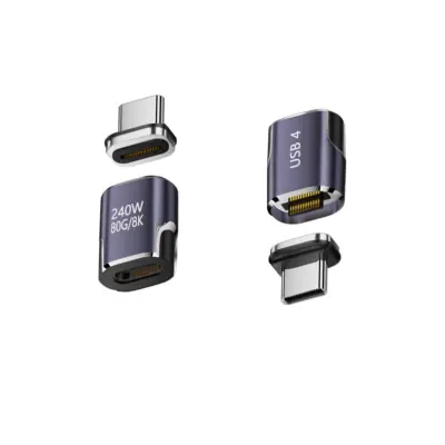 Magnetni USB-C adapter z eMarker, 240W PD, 80Gbps, 8K, USB4 Purple