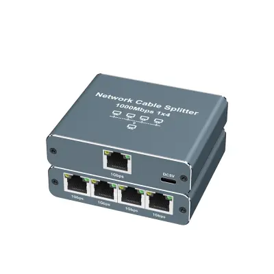 Razdelilnik RJ45 Gigabit Ethernet 1 do 2/3/4 Vrata - Razširite Povezljivost Grey