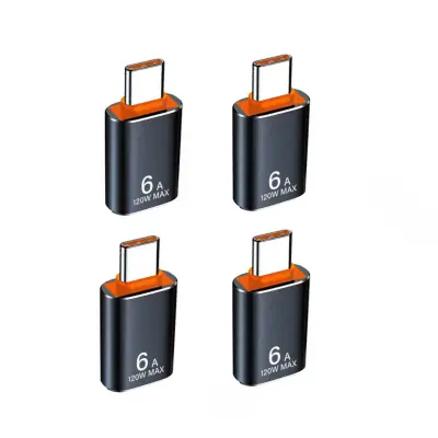 Type-C na USB 3.1 OTG adapter 6A, 4 kos, aluminij, hiter prenos Black