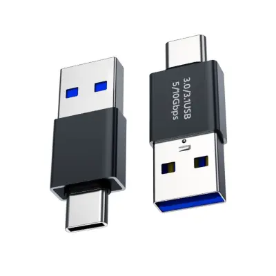 Adapter Type-C (moški) na USB 3.0 (moški) 4-pack – visokohitrostni prenos podatkov in polnjenje, kompaktna črna zasnova