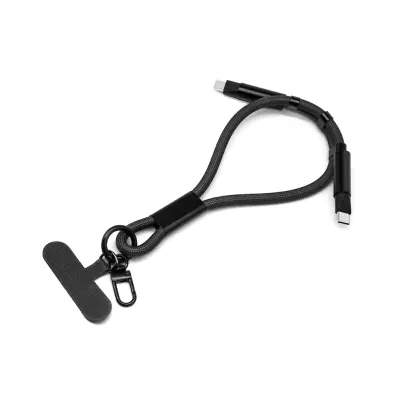 Nastavljiv Kabel za Polnjenje z Vrvico - Prenosna Sinhronizacija Podatkov Black