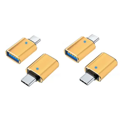 USB-C OTG adapter z LED, komplet 4, USB 3.0 aluminij 5Gbps Gold
