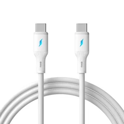 66W USB-C na USB-C kabel za hitro polnjenje - silikon, 100 cm White