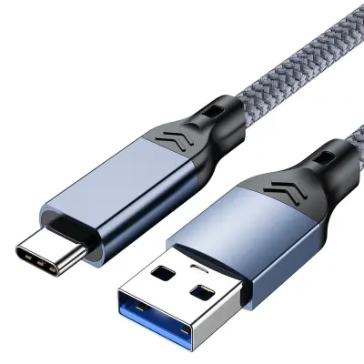 USB 3.2 Type-C kabel: 10 Gbps hitri prenos podatkov in 60 W hitro polnjenje Blue + Grey 5 m