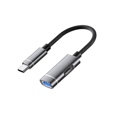 Adapter Type-C na USB: Podpora za polnjenje in prenos podatkov Grey