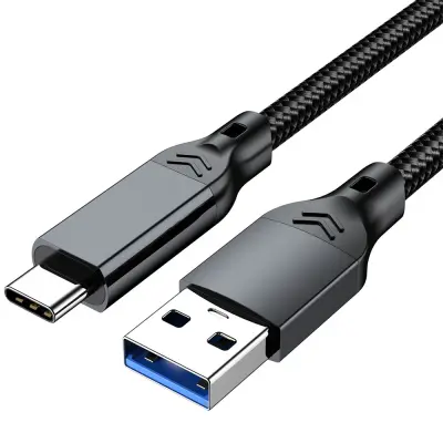 USB 3.2 Type-C kabel: 10 Gbps hitri prenos podatkov in 60 W hitro polnjenje Black 3 m