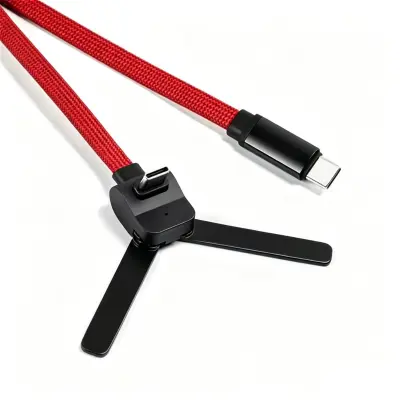 OTG in Type-C pleten kabel s držalom za telefon, 60W hitro polnjenje Red