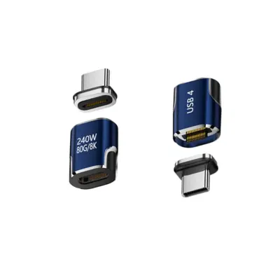 Magnetni USB-C adapter z eMarker, 240W PD, 80Gbps, 8K, USB4 Blue