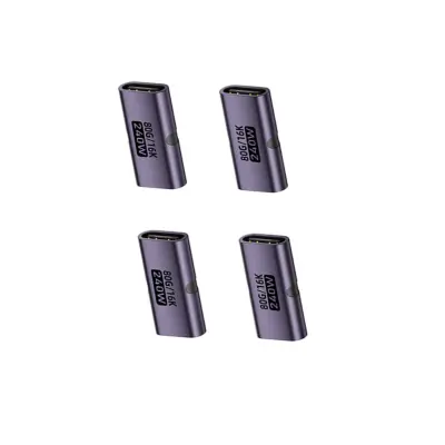 Adapter Type-C (USB-C) ženski na ženski, komplet 4 kosov — 240W, 80Gbps, 16K, aluminijasta zlitina Vijolična