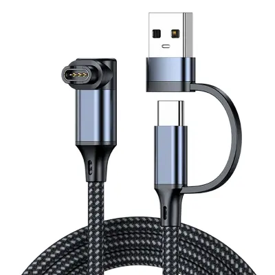 2-v-1 USB + Type-C polnilni kabel za Garmin (1,2 m, siv) - Združljiv