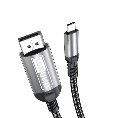 16K High Definition Type-C to DP 2.1 Kabel za 8K 4K Telefone in Računalnike Grey 2 m