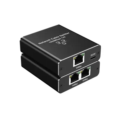 RJ45 Gigabitni Mrežni Razdelilnik - 2/3/4 Portni Ethernet LAN Adapter - Črn